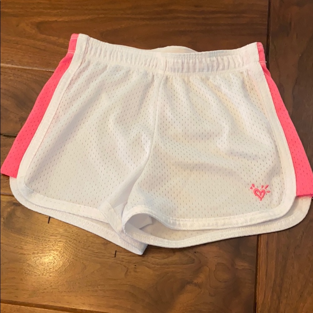 White & Pink Sports Shorts!